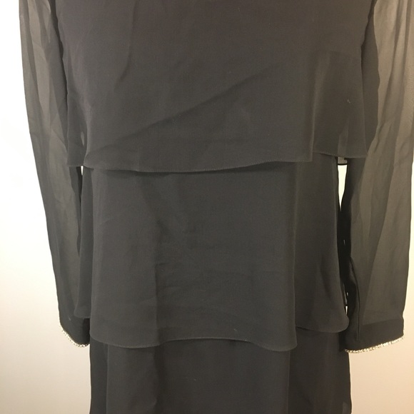 Kay Unger Evening 100% Silk Tiered Crystal Dress 4 - Picture 5 of 16